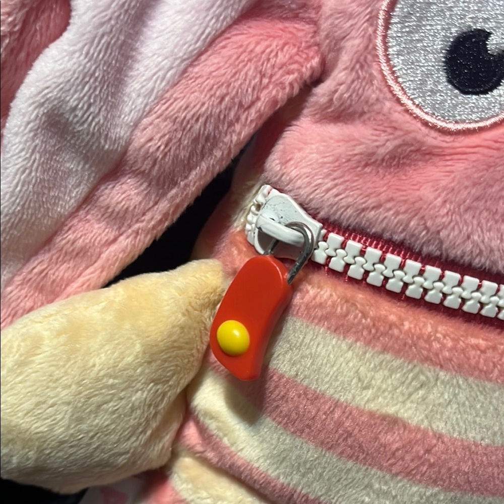 Pink and Yellow Stuffed Animal Rabbit - Picture 5 of 9